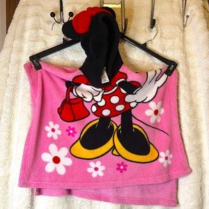 Disney Minnie Mouse Kids Hooded Fleece Poncho Blanket